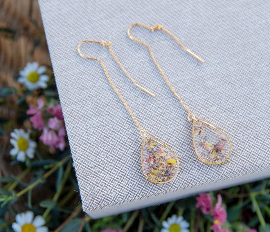 Gold Wildflower Confetti Earrings