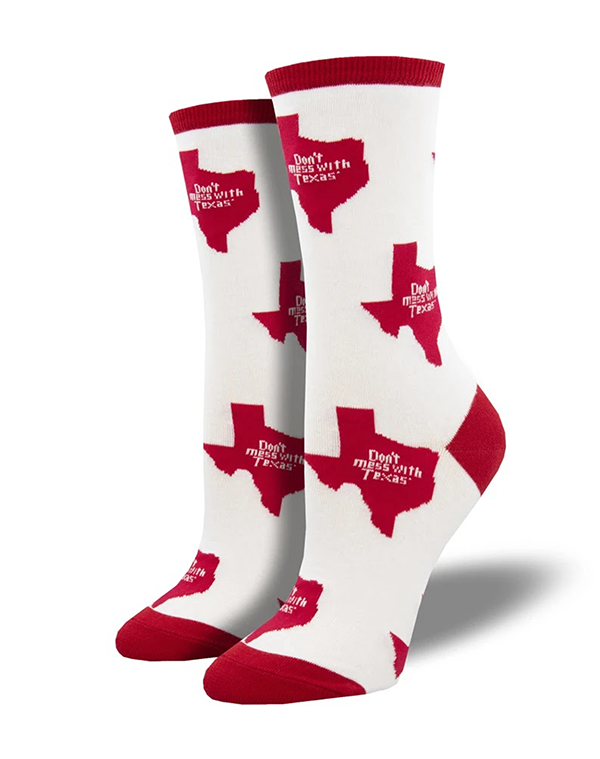 Women’s Don't mess with Texas State Sock, White