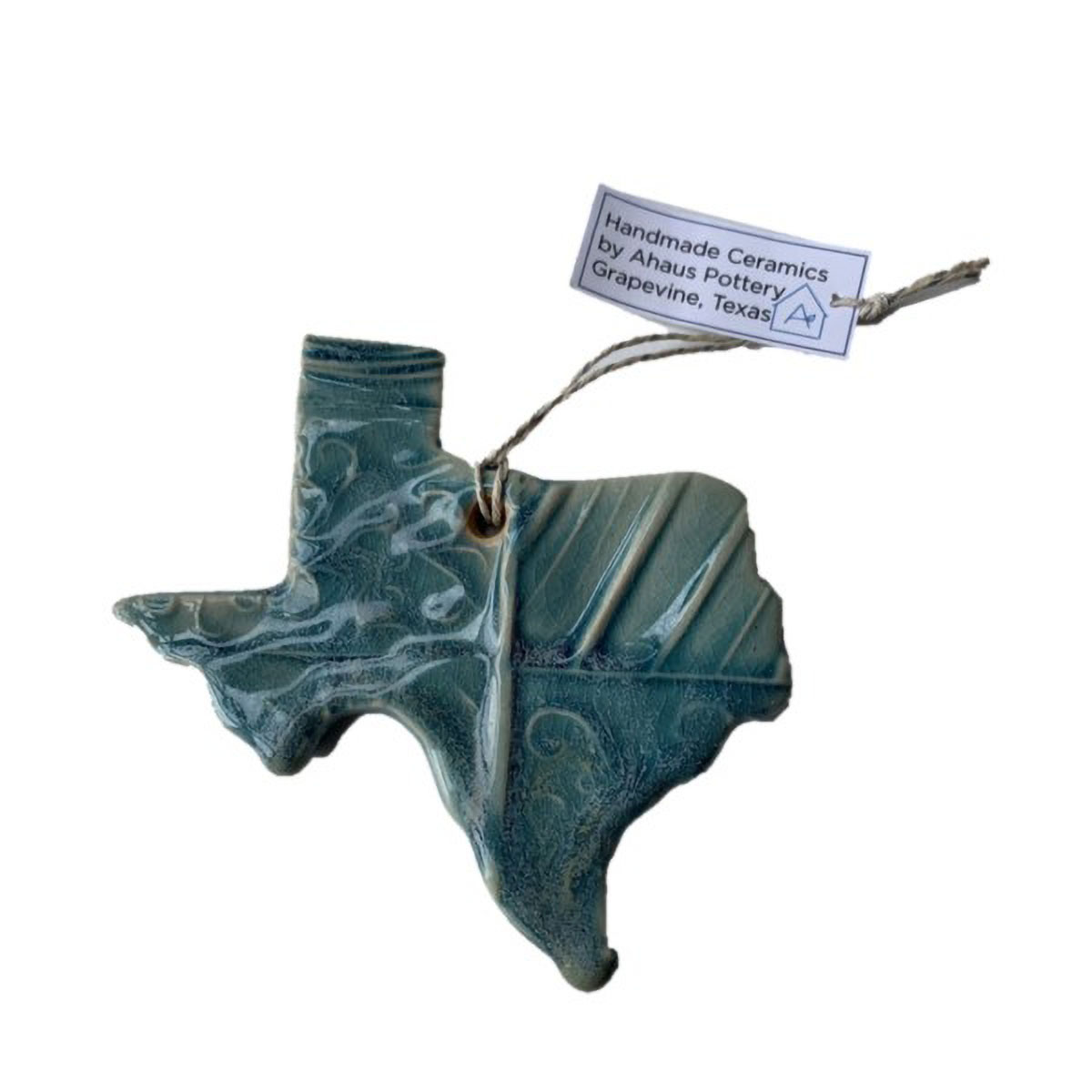 Turquoise Ceramic Texas Ornament