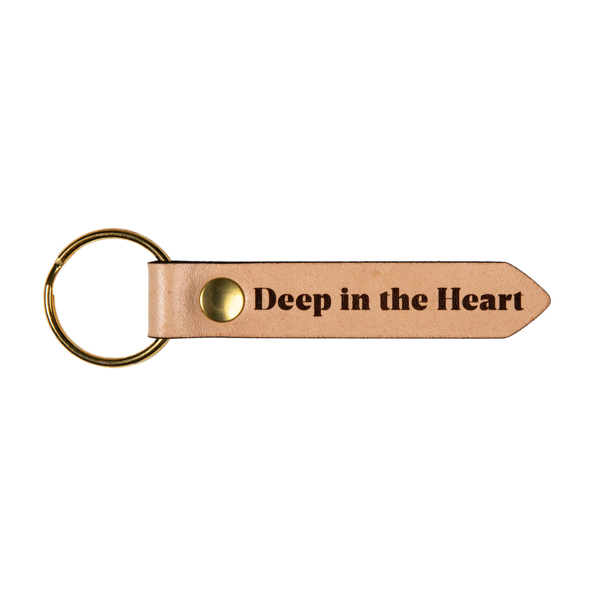 Deep in the Heart Leather Keychain