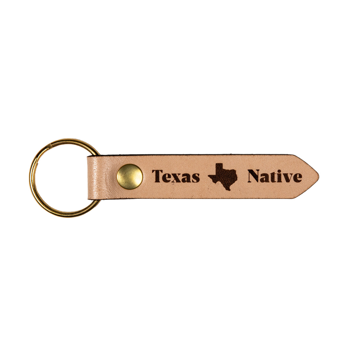 Texas Native Leather Keychain