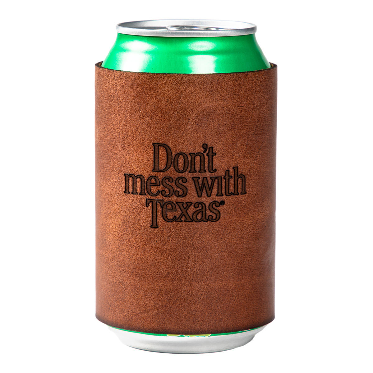 Leather Don’t mess with Texas Koozie