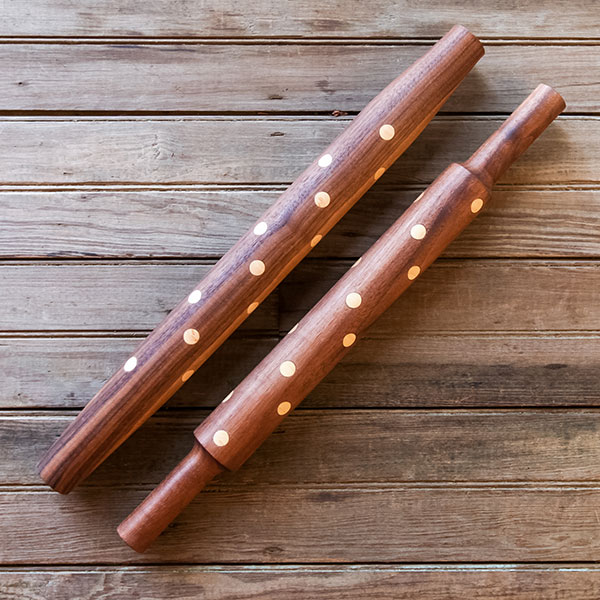 Walnut and Maple Polka Dot Rolling Pin