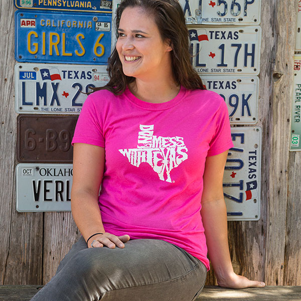 Women's Pink Don't mess with Texas Shirt