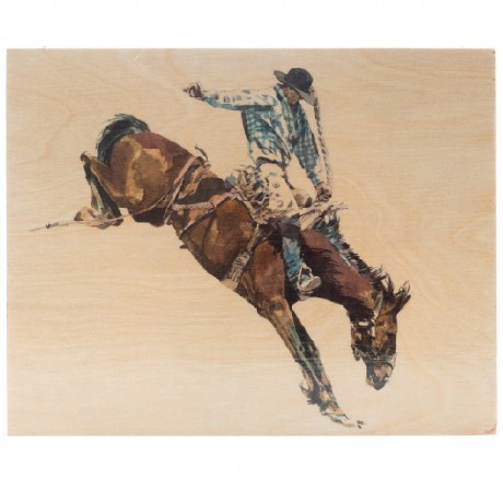 Cowboy Watercolor on Wood