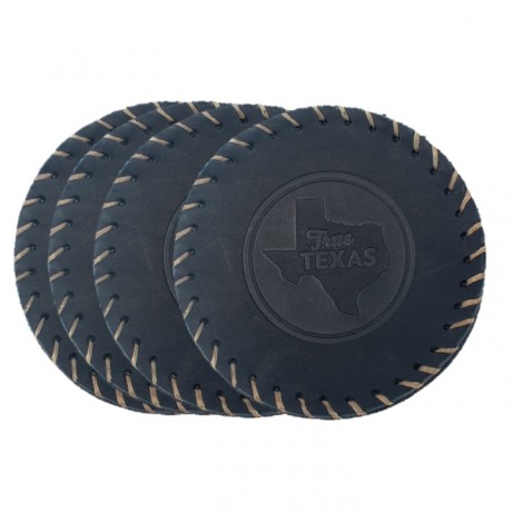 Black True Texan Coaster Set