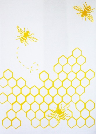 Bees with Honeycomb Tea Towel