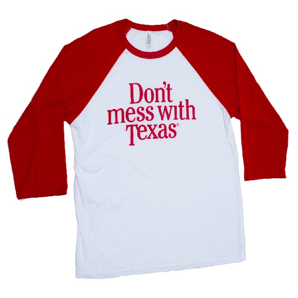 Red Don't mess with Texas Baseball Tee