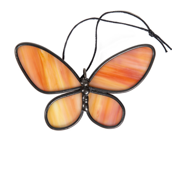 Orange Stained Glass Butterfly