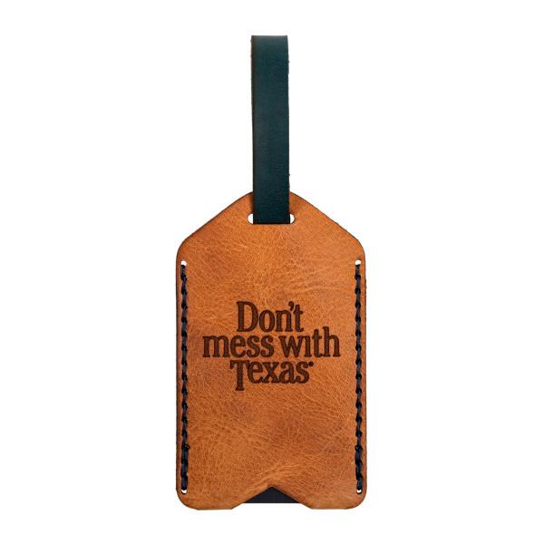 Don't mess with Texas Leather Luggage Tag