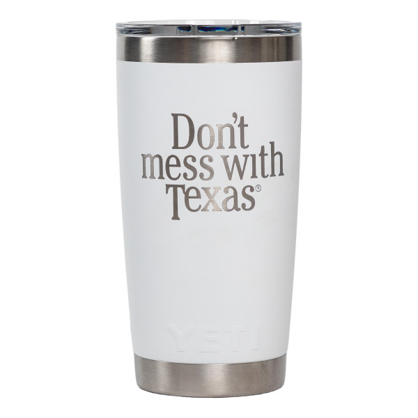 Don't mess with Texas YETI Rambler® 20oz. Tumbler, White