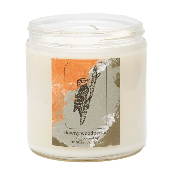 Downy Woodpecker Candle