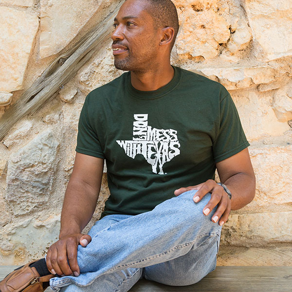 Forest Green Don't mess with Texas Shirt, Small